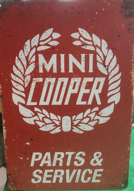 Mini Cooper Metal Sign