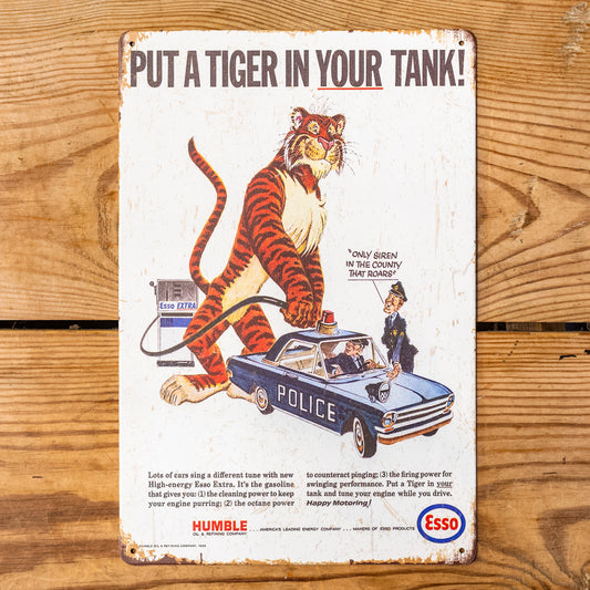 Esso Tiger Metal Sign