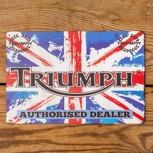 Triumph Union Jack Metal Sign