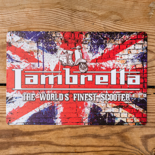 Lambretta Union Jack Metal Sign