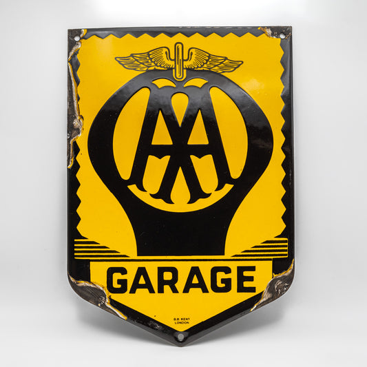 AA Garage Original Enamel Metal Sign