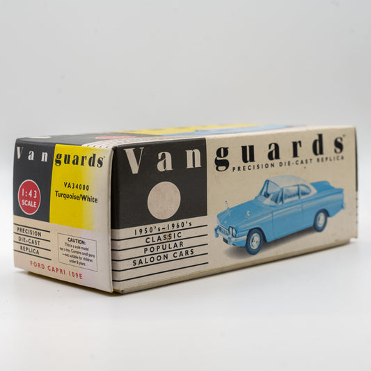 Vanguards 1:43 Ford Capri 109E 'Turquoise/White'