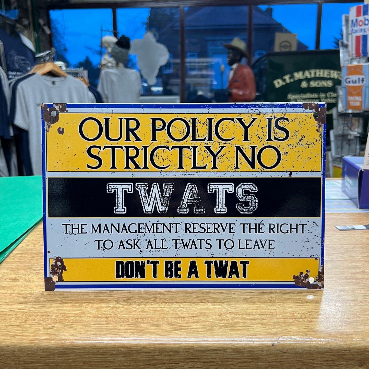 'No Tw*ts' Metal Sign