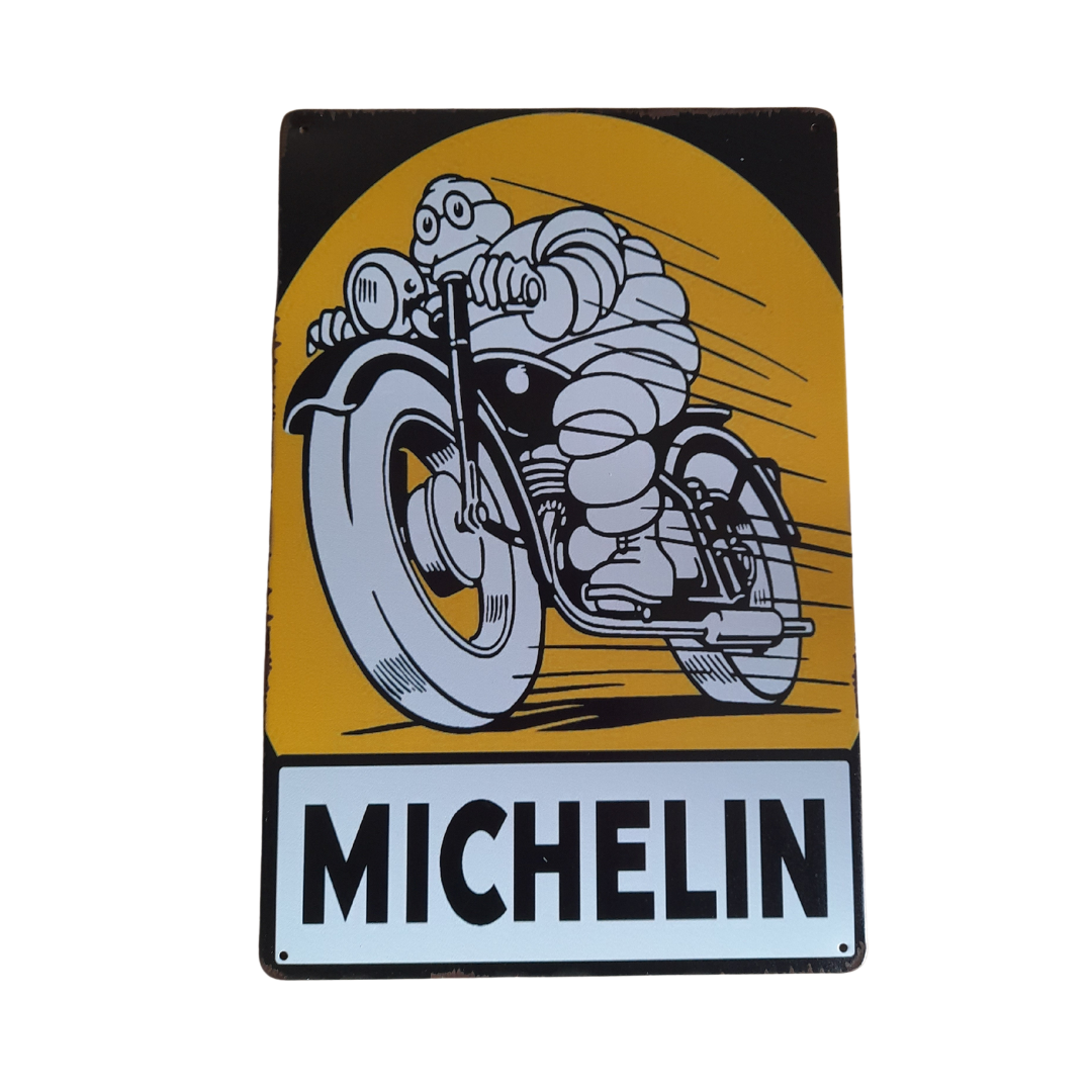 Michelin Man Motorcycle Metal Sign