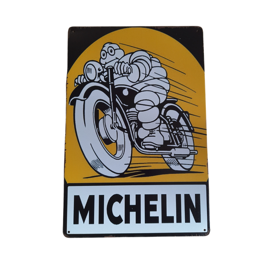 Michelin Man Motorcycle Metal Sign