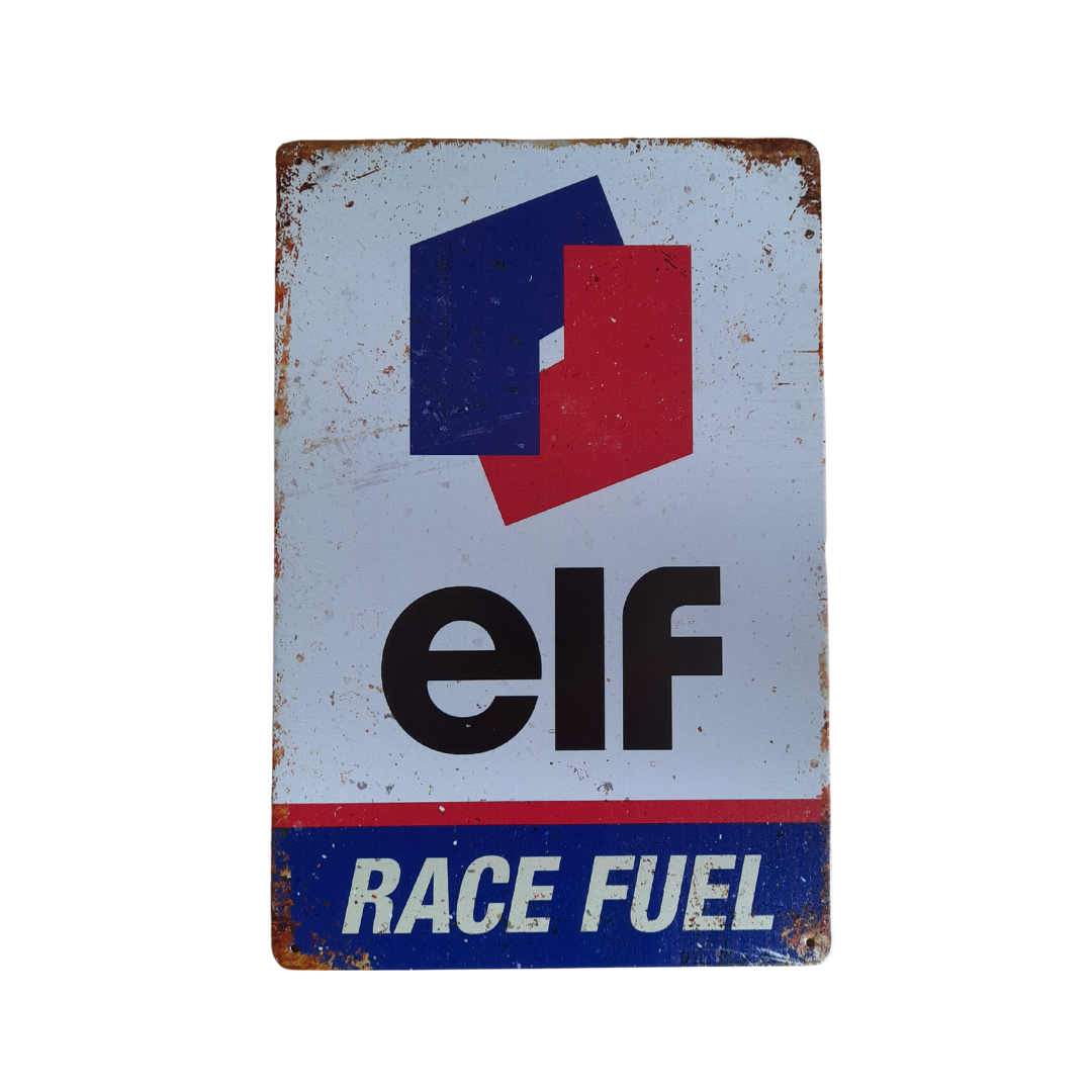Elf Race Fuel Metal Sign