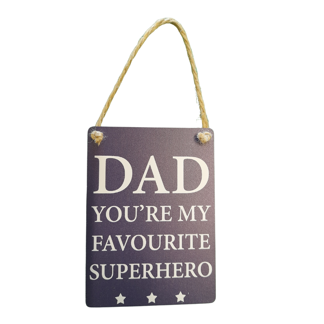 Dad Superhero Small Hanging Sign